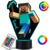 Nočná lampa 3D Fotorob LED gravírovaná s menom, diaľkové ovládanie, 7 farieb