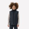 QUECHUA Detská turistická vesta MH500 prešívaná 7 – 15 rokov čierna 131-140 cm