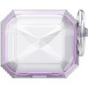 AppleKing odolný transparentný obal s farebným rámčekom pre AirPods 4 - fialový - možnosť vrátiť tovar ZADARMO do 30tich dní