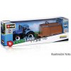 Bburago Bburago - FarmLand, Traktor so zotrvačníkom s vlečkou, 10cm, assort