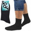 Pánske bezšvové bavlnené ponožky vrúbkové, Tulmero Socks, EU (44-46), čierne