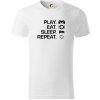 Play Eat Sleep Repeat game - Tričko z organickej bavlny - M ( Biela )