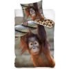 BedTex Obliečka Bavlnené obliečky Opica orangutan 140x200 zvieratá červená