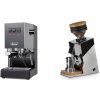 Gaggia New Classic E24, grey + Eureka Mignon Single Dose, Chrome & Oak