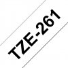 Brother TZ-261, bílá / černá (36mm, lamin.) TZe261