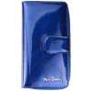 Dámska kožená peňaženka Pierre Cardin modrá, listový vzor 9,5 × 17 cm