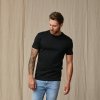 Tee Jays Čierne pánske tričko, slim fit, Interlock Veľkosť: L Tee Jays