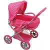 BABY MIX Hlboký kočík pre bábiky Baby Mix bodkovaný ružový