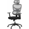 Kancelárska ergonomická stolička GRANT — sieť, látka, čierna / sivá