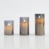 Eurolamp Vianočná dekorácia sklenená LED sviečka časovač 7,5 x 15 cm 1 ks