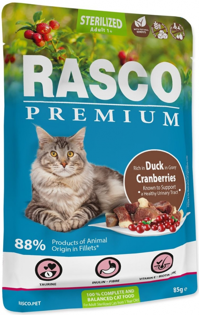 Rasco Premium Cat Pouch Sterilized Duck Cranberries 85 g