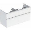 GEBERIT KÚPEĽNE Skrinka pod dvojumývadlo iCon, so 4 zásuvkami, 118.4cm, biele, chróm, 502.309.01.2