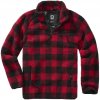 Bunda fleecová Brandit Teddyfleece Troyer -červená čierna