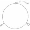 Again Jewelry Strieborný náramok na nohu s príveskami AJNH0011
