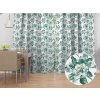 Biante Dekoračný záves TF-091 Zelené kvety na bielom 140x150 cm