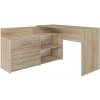 Bývaj s nami SK, DONALD rohovy pisaci stol s komodou, dub sonoma LTD