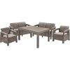 Keter Záhradný nábytok Keter Corfu Fiesta set dve dvojsedačky + dve kreslá + stôl cappuccino KT-610354