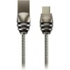 Canyon CNS-USBC5DG USB-C / USB 2.0, 5V/2A, priemer 3,5mm, metalicky opletený, 1m, tmavo-šedý