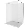 Mexen Kioto, sprchová zástena Walk-In 130 x 200 cm, 8mm sklo s rebrovým vzorom, grafitový profil, 800-130-002-66-09