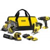 Stanley SFMCK412MDS - AKU súprava náradia, 18V, FatMax® V20, vŕtačka príklepová 50Nm, píla priamočiara, píla okružná 165mm, excentrická brúska, 1× AKU 4,0Ah, taška
