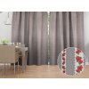 Biante Bavlnený záves Sandra SA-419 Ružičky na sivom bodkovanom 150x190 cm