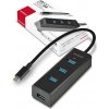 AXAGON HUE-S2C, 4x USB 3.0 CHARGING hub, micro USB napr. konektor, kábel USB-C 40cm HUE-S2C