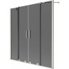 Mexen Velar Duo vaňová zástenka s 2 posuvnými panelmi 160 x 150 cm, grafit, brúsený nikel - 896-160-000-42-97