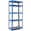 Policový regál Trestles RH 1800x900x500, nosnosť 1750 kg, 5 políc Farba: modrá, Typ police: drevená MDF 5,4 mm