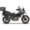 SHAD Kompletná sada sedlových brašní SHAD TERRA TR40 adventure a hliníkového vrchného kufra SHAD TERRA BLACK 48L vrátane montážnej sady SHAD SUZUKI DL 650 V-Strom