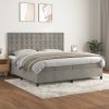 Box spring postel s matrací světle šedá 200x200 cm samet Šedá 3143283