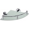 Sapho X-ROUND E sklenená polička rohová s hrazdou 255x60x230mm, chróm XR605