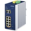 Planet IGS-10020HPT-U priemyselný L2 switch, 8x1Gb, 2x2.5Gb SFP, 8x PoE 802.3at 240W, 12-54VDC, -40~75°C, 1x USB, IP30
