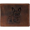 Wild Kožená pánska peňaženka - Francúzsky buldoček - hnedá