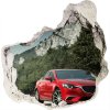 Nálepka fototapeta 3D výhľad Auto hory 75x75 cm