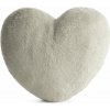 Dekoratívny vankúš s výplňou v tvare srdca z umelej kožušiny - svetlobéžový