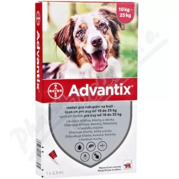 Advantix spot-on 10-25 kg 4 x 2,5 ml