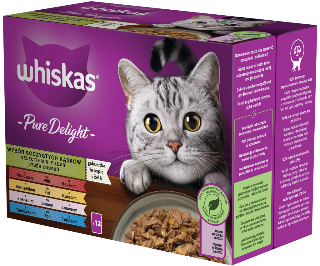 Whiskas Pure Delight mix v želé 12 x 85 g