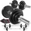 Hop-Sport Sada liatinových činiek 2x10kg s predĺženým hriadeľom