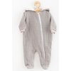 Dojčenský mušelínový overal s kapucňou New Baby Comfort clothes sivá 68 (4-6m)