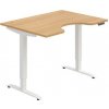 Pracovný stôl Motion Ergo, PO, 2S, 120x70,5-120,5x90 cm, dub/biela - 1 kus - 1 KS - pamäťové - 60 mesiacov - elektrický polohovateľný - stôl - 90 cm - Hobis - 120 cm - Motion Ergo - 70,5 - 120,5 cm -