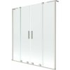 Mexen Velar L Duo, 2-krídlová posuvná vaňová zástena 160 x 150 cm, 8mm číre sklo, brúsená oceľ, 896-160-003-02-97