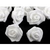 Dekoračná penová ruža Ø3-4 cm - 10 ks 1 biela
