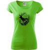 Jeleň v lese krivky - Dámske tričko Pure - XS ( Apple Green )