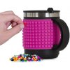 Teddies Termohrnek se silikonovým panelem 440 ml pixely černá růžová