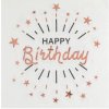 Servítky Happy Birthday ružovo-zlaté 33cm 10ks