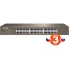 Tenda TEG1024D 24x Gigabit Switch, Fanless-bez ventilátorů, Rackmount, ochrana proti přepětí