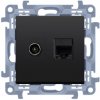 Zásuvka TV/RJ45 +f samostatná 1dB (SS) čierna matná SIMON10 (simon)