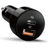 GENIUS rychlo autonabíječka PD-36AC-Car, 36W (2x18W), rychlé nabíjení, USB-C PD3.0, USB-A QC3.0, černá