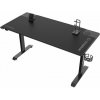 ULTRADESK Herný stôl MOMENTUM - Black, 152,5x70 cm, 75,5 cm, s XXL podložkou pod myš, držiak slúchadiel, nápojov UDESK-MM-BK