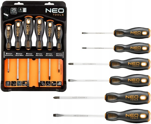 NEO TOOLS NEO Skrutkovač ohybný, sada 12 ks